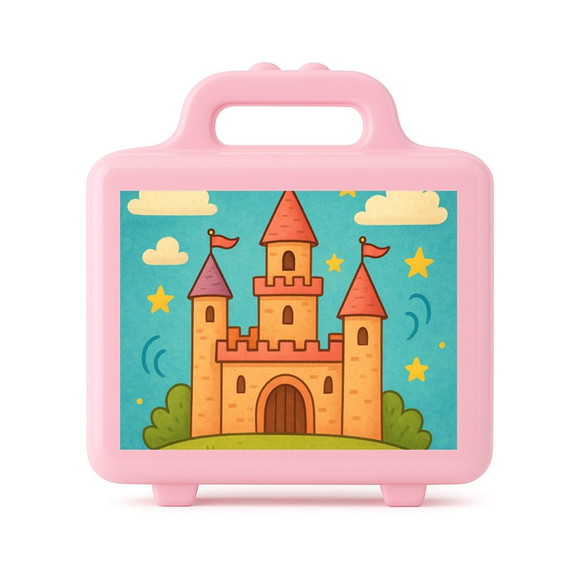 Maleta Plástica Personalizada 12x10cm Castelo Encantado - Imagem 3
