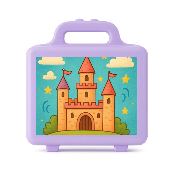 Maleta Plástica Personalizada 12x10cm Castelo Encantado - Imagem 4