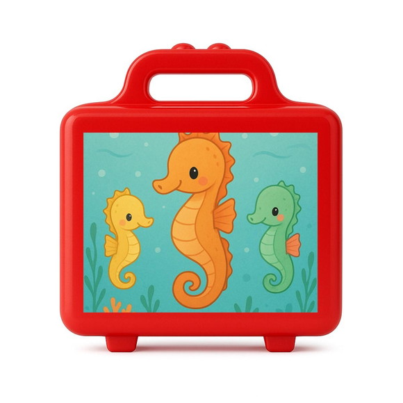 Maleta Plástica Personalizada 12x10cm Cavalos Marinhos - Imagem 5