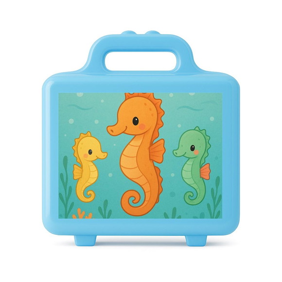 Maleta Plástica Personalizada 12x10cm Cavalos Marinhos - Imagem 2