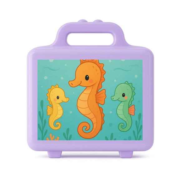 Maleta Plástica Personalizada 12x10cm Cavalos Marinhos - Imagem 4