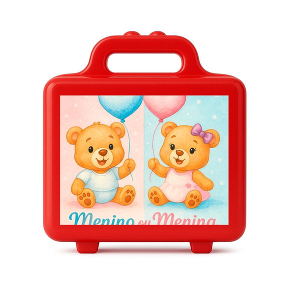 Maleta Plástica Personalizada 12x10cm Chá de Revelação - Imagem 5