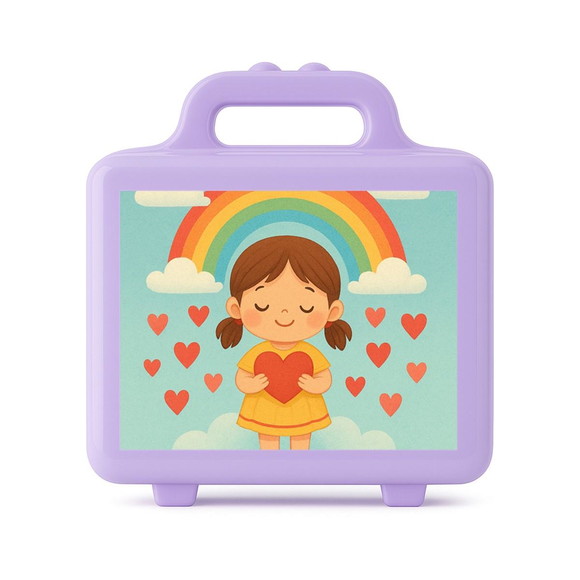 Maleta Plástica Personalizada 12x10cm Chuva de Amor - Imagem 4
