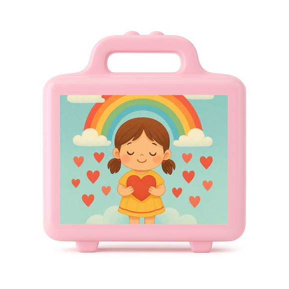 Maleta Plástica Personalizada 12x10cm Chuva de Amor - Imagem 3