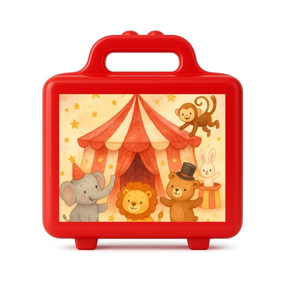 Maleta Plástica Personalizada 12x10cm Circo Aquarela - Imagem 5