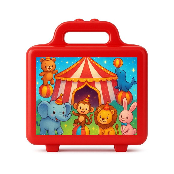 Maleta Plástica Personalizada 12x10cm Circo Encantado - Imagem 5