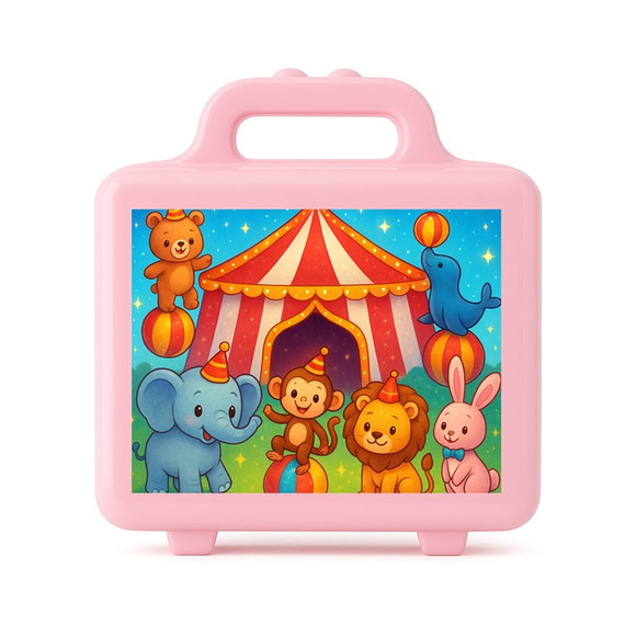 Maleta Plástica Personalizada 12x10cm Circo Encantado - Imagem 3