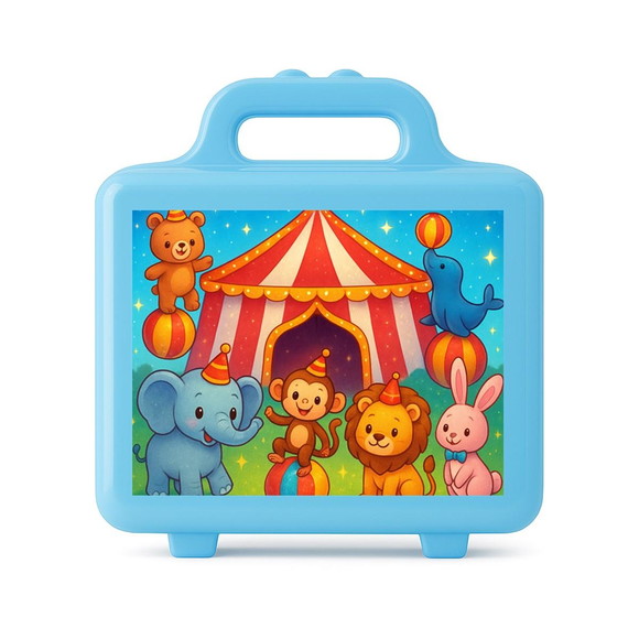 Maleta Plástica Personalizada 12x10cm Circo Encantado - Imagem 2