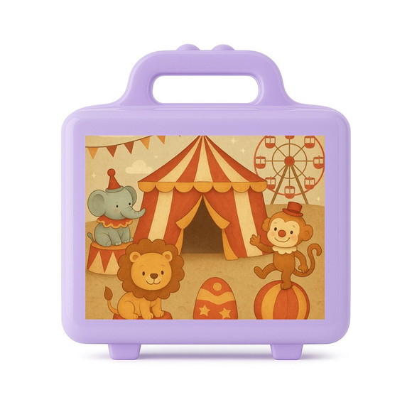 Maleta Plástica Personalizada 12x10cm Circo Vintage - Imagem 4