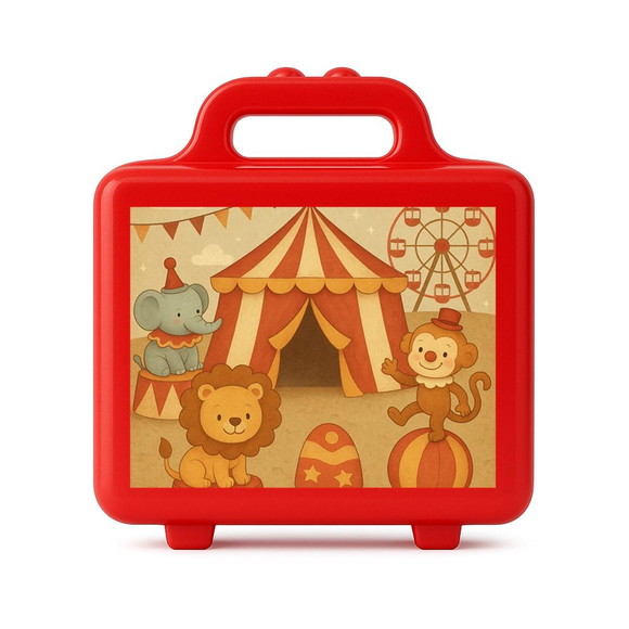 Maleta Plástica Personalizada 12x10cm Circo Vintage - Imagem 5