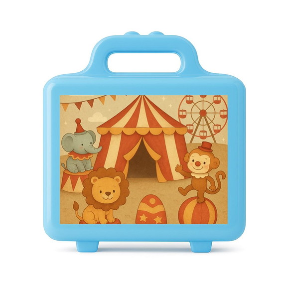 Maleta Plástica Personalizada 12x10cm Circo Vintage - Imagem 2
