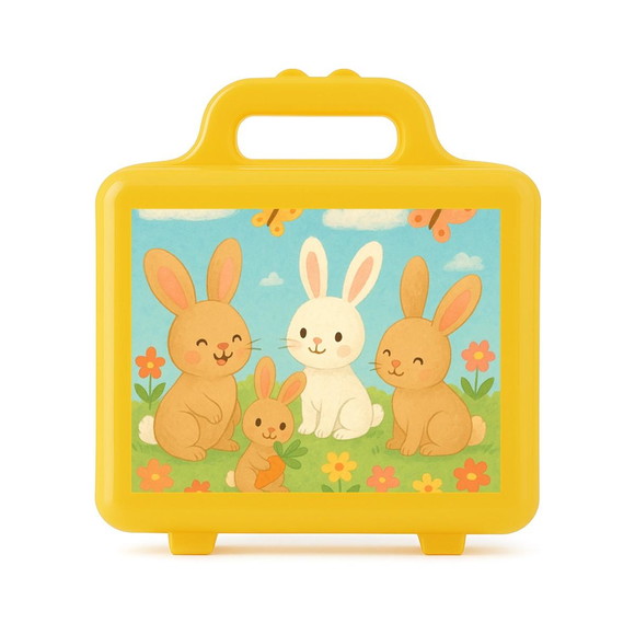 Maleta Plástica Personalizada 12x10cm Coelhinhos