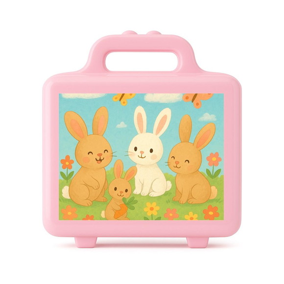 Maleta Plástica Personalizada 12x10cm Coelhinhos - Imagem 3