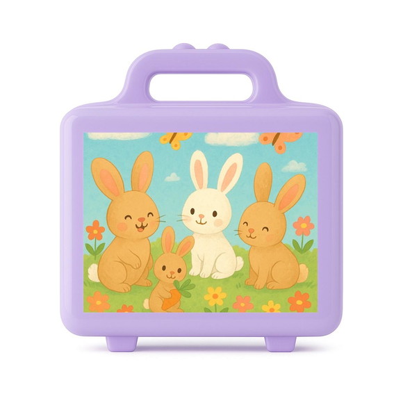 Maleta Plástica Personalizada 12x10cm Coelhinhos - Imagem 4