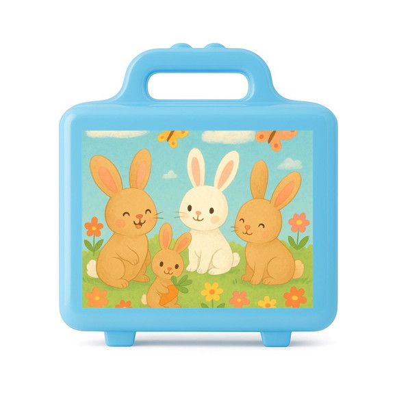 Maleta Plástica Personalizada 12x10cm Coelhinhos - Imagem 2