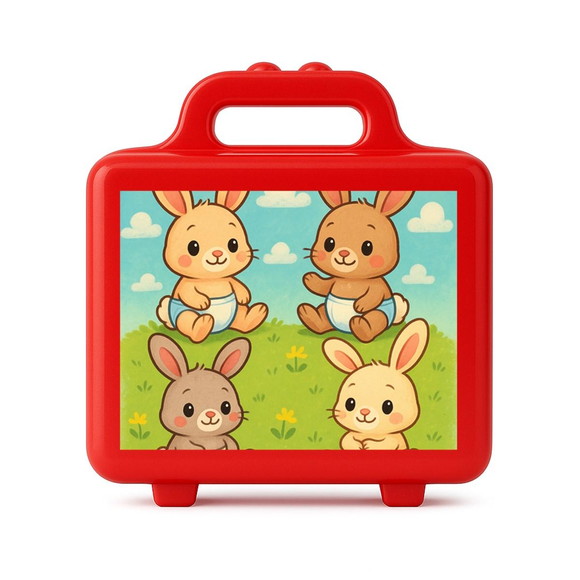 Maleta Plástica Personalizada 12x10cm Coelhinhos Baby - Imagem 5