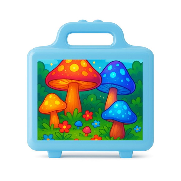 Maleta Plástica Personalizada 12x10cm Cogumelos Mágicos - Imagem 2
