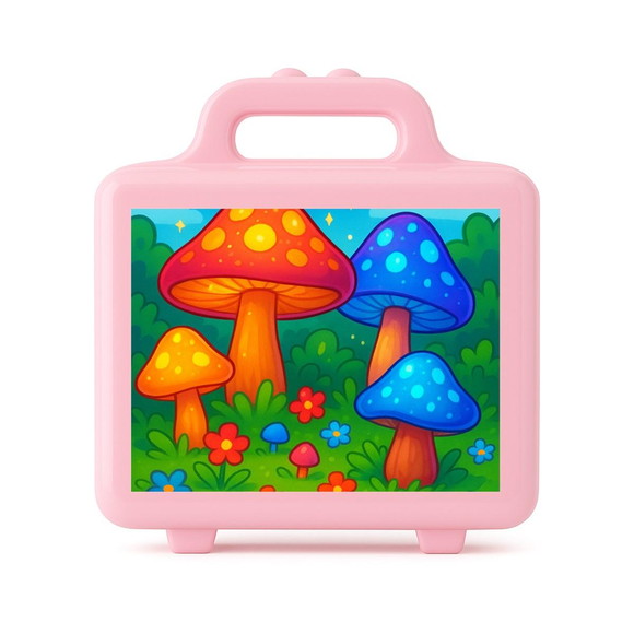 Maleta Plástica Personalizada 12x10cm Cogumelos Mágicos - Imagem 3