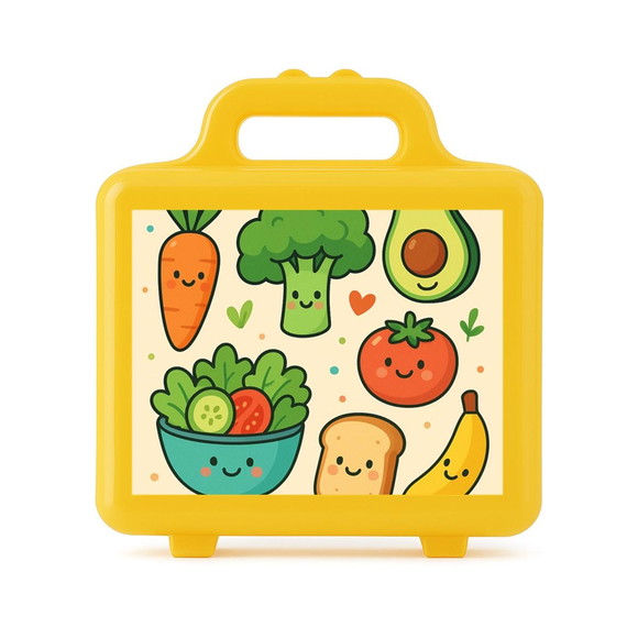 Maleta Plástica Personalizada 12x10cm Comidinhas Saudáveis