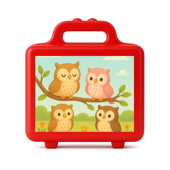 Maleta Plástica Personalizada 12x10cm Corujinhas - Imagem 5