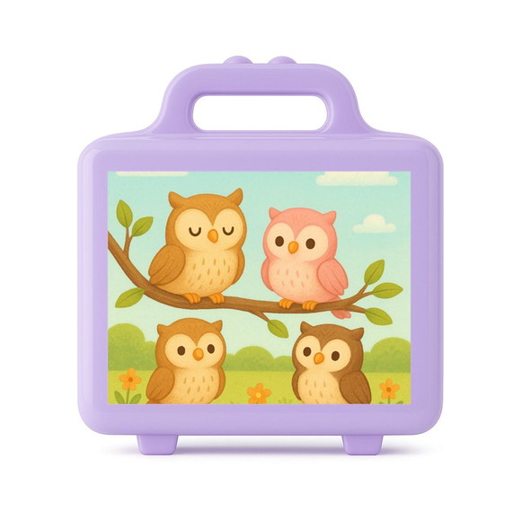 Maleta Plástica Personalizada 12x10cm Corujinhas - Imagem 4