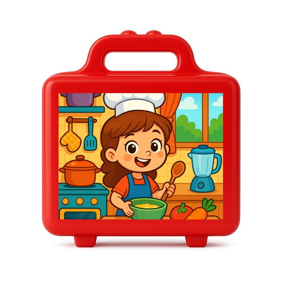 Maleta Plástica Personalizada 12x10cm Cozinha Kids - Imagem 5