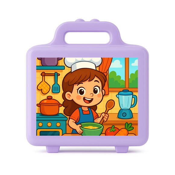 Maleta Plástica Personalizada 12x10cm Cozinha Kids - Imagem 4