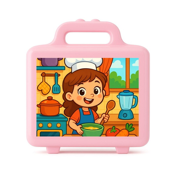 Maleta Plástica Personalizada 12x10cm Cozinha Kids - Imagem 3