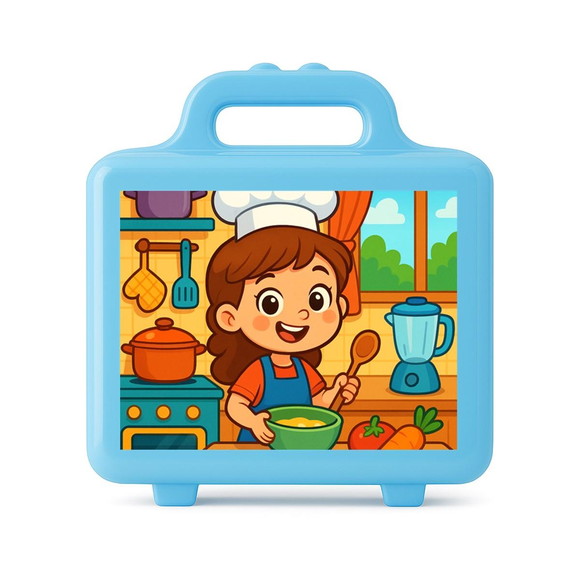 Maleta Plástica Personalizada 12x10cm Cozinha Kids - Imagem 2