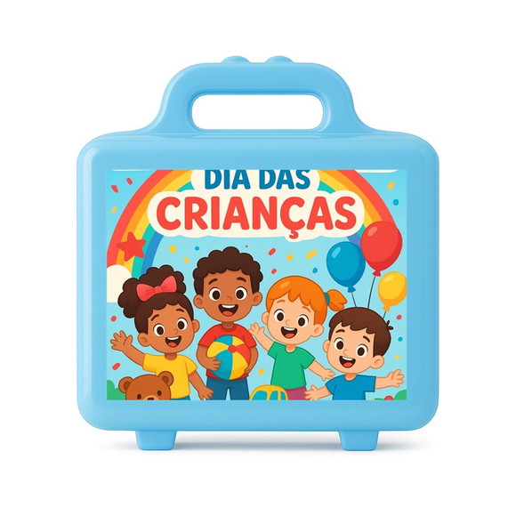 Maleta Plástica Personalizada 12x10cm Dia das Crianças - Imagem 2