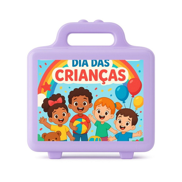 Maleta Plástica Personalizada 12x10cm Dia das Crianças - Imagem 4