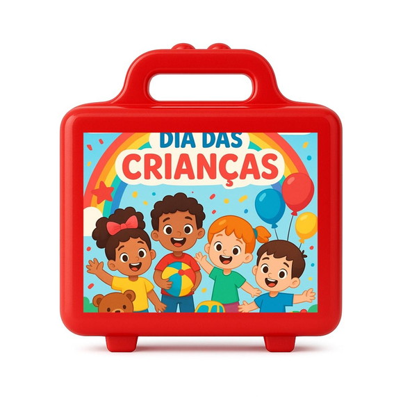 Maleta Plástica Personalizada 12x10cm Dia das Crianças - Imagem 5