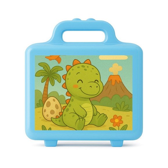 Maleta Plástica Personalizada 12x10cm Dinossauro Baby - Imagem 2