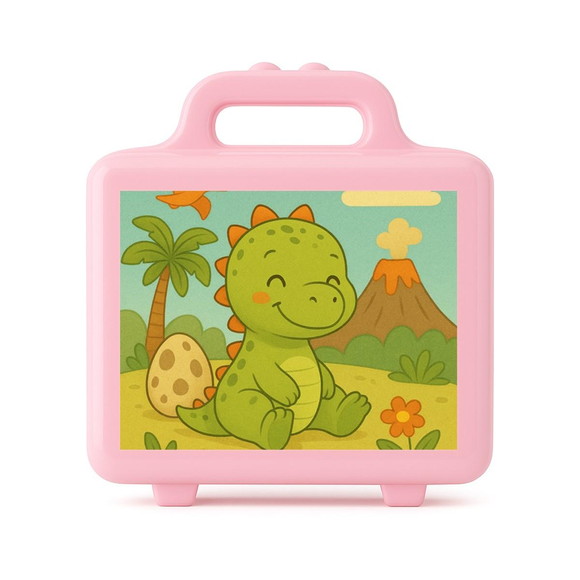 Maleta Plástica Personalizada 12x10cm Dinossauro Baby - Imagem 3