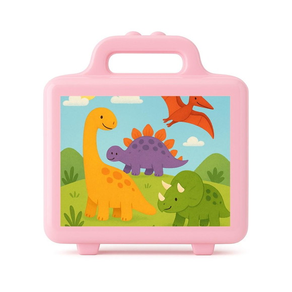 Maleta Plástica Personalizada 12x10cm Dinossauros - Imagem 3