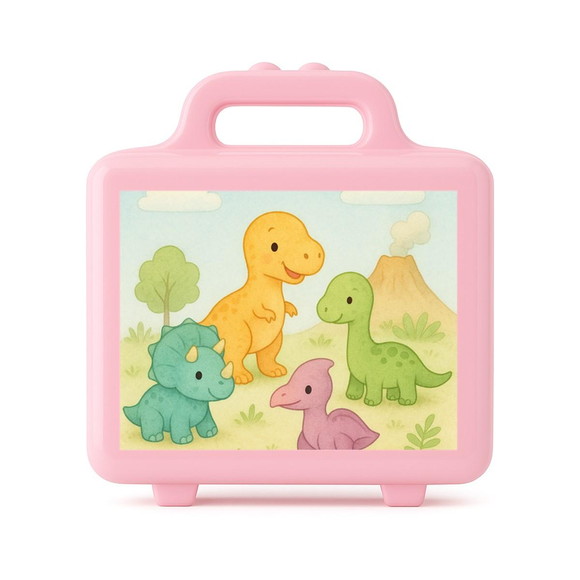 Maleta Plástica Personalizada 12x10cm Dinossauros Baby - Imagem 3