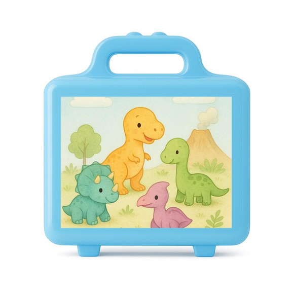 Maleta Plástica Personalizada 12x10cm Dinossauros Baby - Imagem 2