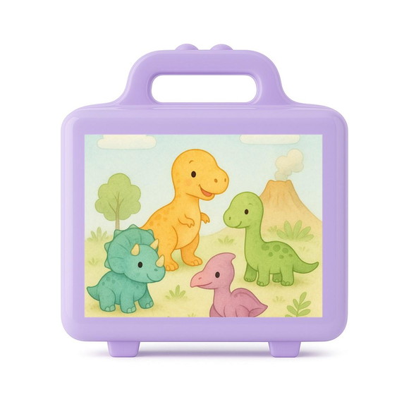 Maleta Plástica Personalizada 12x10cm Dinossauros Baby - Imagem 4