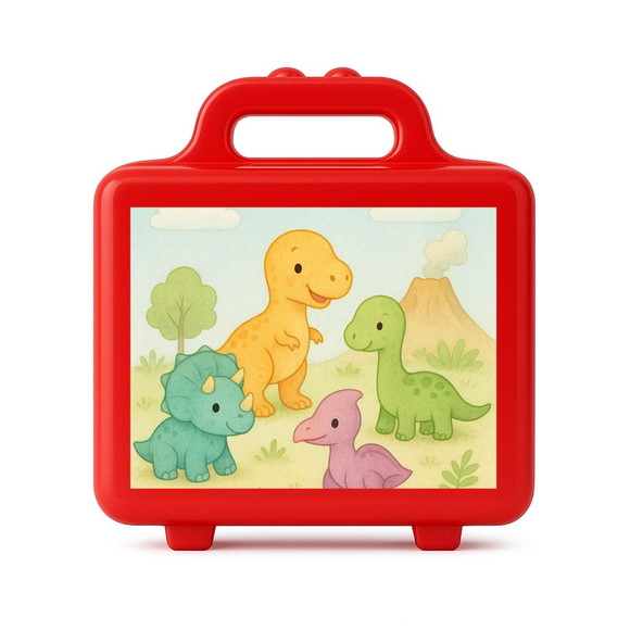Maleta Plástica Personalizada 12x10cm Dinossauros Baby - Imagem 5