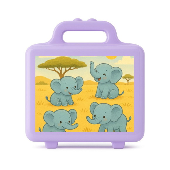 Maleta Plástica Personalizada 12x10cm Elefantinhos - Imagem 4