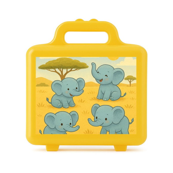 Maleta Plástica Personalizada 12x10cm Elefantinhos
