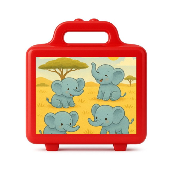 Maleta Plástica Personalizada 12x10cm Elefantinhos - Imagem 5