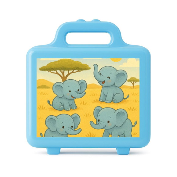 Maleta Plástica Personalizada 12x10cm Elefantinhos - Imagem 2