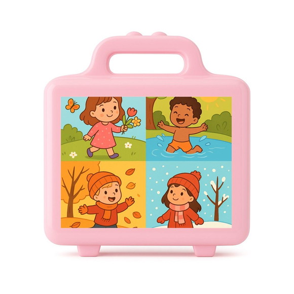 Maleta Plástica Personalizada 12x10cm Estações do Ano - Imagem 3
