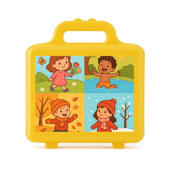 Maleta Plástica Personalizada 12x10cm Estações do Ano