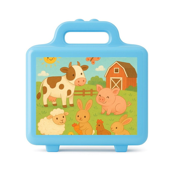 Maleta Plástica Personalizada 12x10cm Fazendinha - Imagem 2