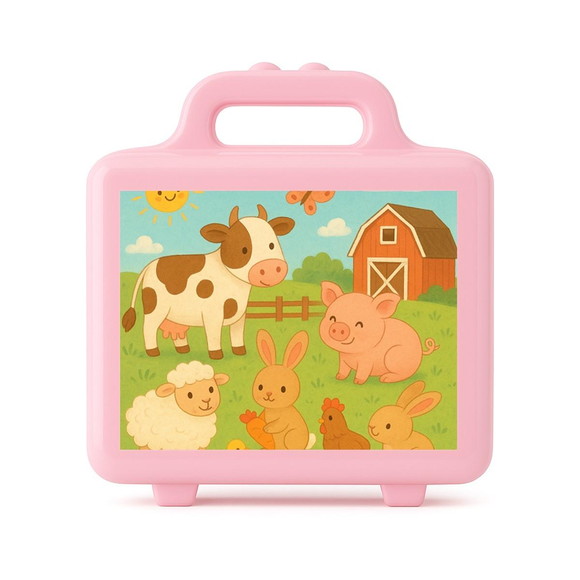 Maleta Plástica Personalizada 12x10cm Fazendinha - Imagem 3