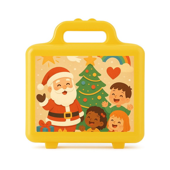 Maleta Plástica Personalizada 12x10cm Feliz Natal