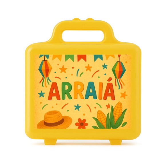 Maleta Plástica Personalizada 12x10cm Festa Junina Arraiá