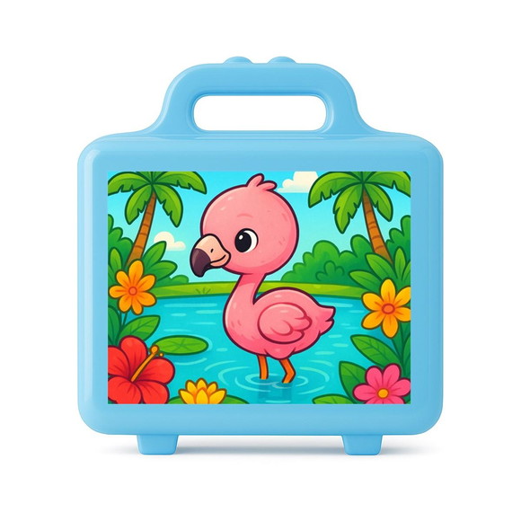 Maleta Plástica Personalizada 12x10cm Flamingo Baby - Imagem 2
